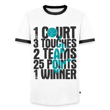 Volleyballer Spruch Für Volleyballspiel Volleyball - Männer Kontrast-T-Shirt - Weiß/Schwarz - Vorne - AI Model Female 172 light (172cm) & AI Model Male 178 dark (178cm)