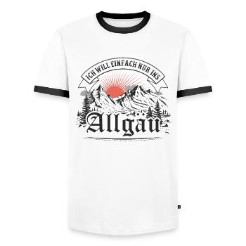 Allgäu Berge wandern Natur Alpen outdoor - Männer Kontrast-T-Shirt - Weiß/Schwarz - Vorne - AI Model Female 172 light (172cm) & AI Model Male 178 dark (178cm)