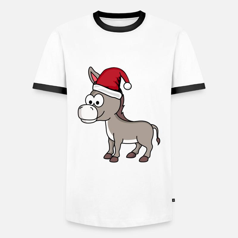 Donkey Comic Christmas - Men's Ringer Shirt - white/black
