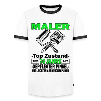 Maler Top Zustand - 70. Geburtstag - Männer Kontrast-T-Shirt - Weiß/Schwarz - Vorne - AI Model Female 172 light (172cm) & AI Model Male 178 dark (178cm)
