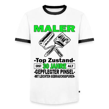 Maler Top Zustand - 30. Geburtstag - Männer Kontrast-T-Shirt - Weiß/Schwarz - Vorne - AI Model Female 172 light (172cm) & AI Model Male 178 dark (178cm)
