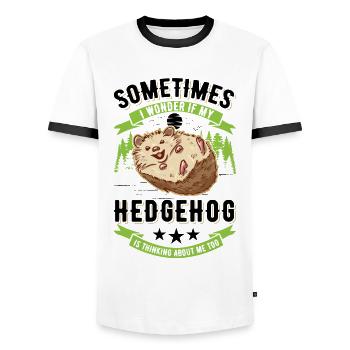 Hérisson Cadeau Stacheligel - T-shirt contrasté Homme - blanc/noir - Devant - AI Model Female 172 light (172cm) & AI Model Male 178 dark (178cm)