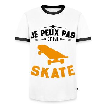 Je Peux Pas J'ai Skate - T-shirt contrasté Homme - blanc/noir - Devant - AI Model Female 172 light (172cm) & AI Model Male 178 dark (178cm)