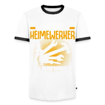 Heimwerker DIY Heimwerken - Männer Kontrast-T-Shirt - Weiß/Schwarz - Vorne - AI Model Female 172 light (172cm) & AI Model Male 178 dark (178cm)