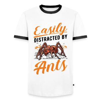 Easily distracted by Ants Ameisen Ameisenhaufen - Männer Kontrast-T-Shirt - Weiß/Schwarz - Vorne - AI Model Female 172 light (172cm) & AI Model Male 178 dark (178cm)
