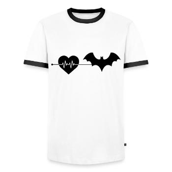 Bat heartbeat - Men's Ringer Shirt - white/black - Front - AI Model Female 172 light (172cm) & AI Model Male 178 dark (178cm)
