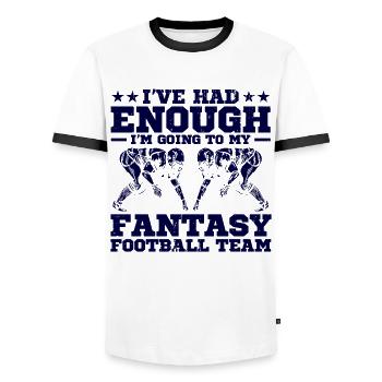 Fantasy Football Football Women Football Fans Ges - Men's Ringer Shirt - white/black - Front - AI Model Female 172 light (172cm) & AI Model Male 178 dark (178cm)