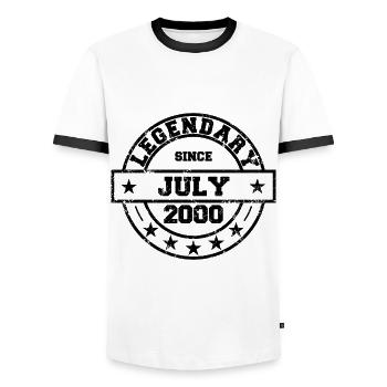 Legendary since July 2000 - Geburtstag - Männer Kontrast-T-Shirt - Weiß/Schwarz - Vorne - AI Model Female 172 light (172cm) & AI Model Male 178 dark (178cm)