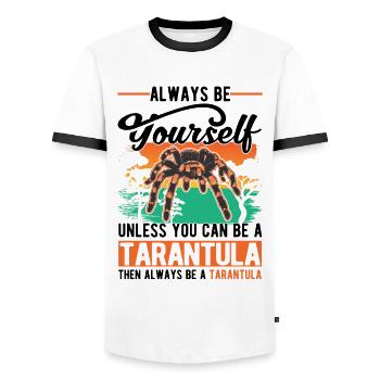 Tarantel Geschenk Tarantula - Männer Kontrast-T-Shirt - Weiß/Schwarz - Vorne - AI Model Female 172 light (172cm) & AI Model Male 178 dark (178cm)