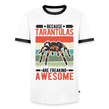 Because Tarantulas are freaking awesome Tarantel - Männer Kontrast-T-Shirt - Weiß/Schwarz - Vorne - AI Model Female 172 light (172cm) & AI Model Male 178 dark (178cm)