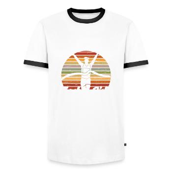 Running Athletics Calls Me Dad Runner - Men's Ringer Shirt - white/black - Front - AI Model Female 172 light (172cm) & AI Model Male 178 dark (178cm)