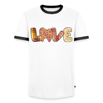 Love Molar Thanksgiving Dentist Dental - Men's Ringer Shirt - white/black - Front - AI Model Female 172 light (172cm) & AI Model Male 178 dark (178cm)