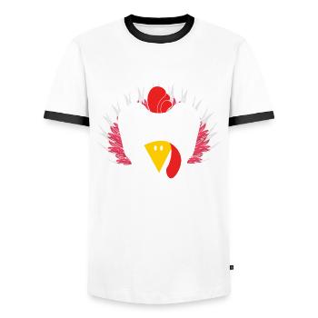 Molar Turkey Thanksgiving Dentist Dental - Men's Ringer Shirt - white/black - Front - AI Model Female 172 light (172cm) & AI Model Male 178 dark (178cm)