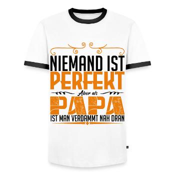 perfekt dad - Männer Kontrast-T-Shirt - Weiß/Schwarz - Vorne - AI Model Female 172 light (172cm) & AI Model Male 178 dark (178cm)