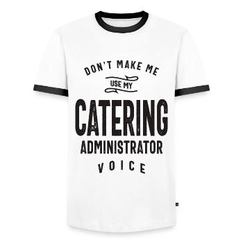 Catering Administrator Job Profession - Men's Ringer Shirt - white/black - Front - AI Model Female 172 light (172cm) & AI Model Male 178 dark (178cm)