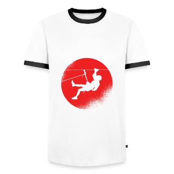 Klettern Bouldern - Männer Kontrast-T-Shirt - Weiß/Schwarz - Vorne - AI Model Female 172 light (172cm) & AI Model Male 178 dark (178cm)