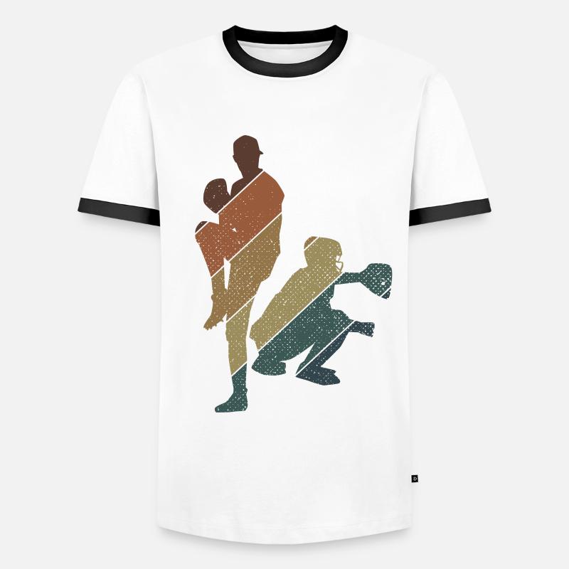 Baseball - Männer Kontrast-T-Shirt - Weiß/Schwarz