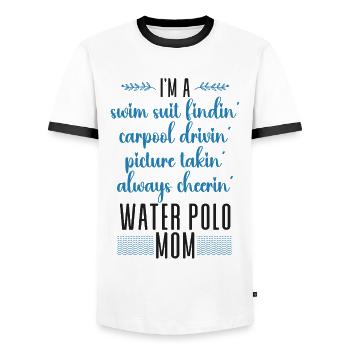 Water Polo Mom I'm A Swim Suit - Männer Kontrast-T-Shirt - Weiß/Schwarz - Vorne - AI Model Female 172 light (172cm) & AI Model Male 178 dark (178cm)