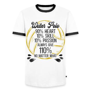 Water Polo Vintage Water Polo 90% - Männer Kontrast-T-Shirt - Weiß/Schwarz - Vorne - AI Model Female 172 light (172cm) & AI Model Male 178 dark (178cm)