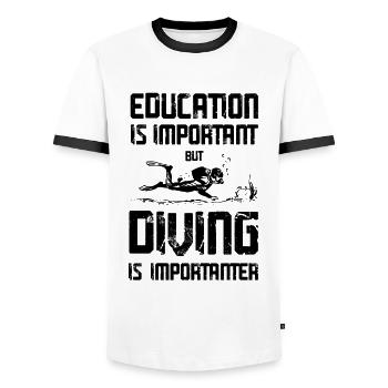 ausbildung tauchen - Männer Kontrast-T-Shirt - Weiß/Schwarz - Vorne - AI Model Female 172 light (172cm) & AI Model Male 178 dark (178cm)