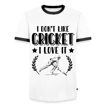 liebe cricket - Männer Kontrast-T-Shirt - Weiß/Schwarz - Vorne - AI Model Female 172 light (172cm) & AI Model Male 178 dark (178cm)
