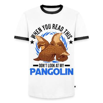 Pangolin Geschenk Schuppentier - Männer Kontrast-T-Shirt - Weiß/Schwarz - Vorne - AI Model Female 172 light (172cm) & AI Model Male 178 dark (178cm)