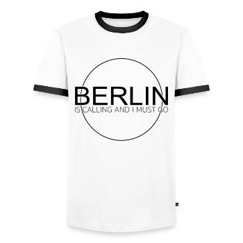 Berlin Spruch - Männer Kontrast-T-Shirt - Weiß/Schwarz - Vorne - AI Model Female 172 light (172cm) & AI Model Male 178 dark (178cm)