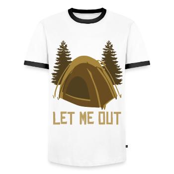 Camping Camping Outdoor Tent Camping - Men's Ringer Shirt - white/black - Front - AI Model Female 172 light (172cm) & AI Model Male 178 dark (178cm)