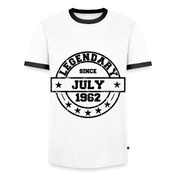 Légendaire depuis juillet 1962 - Anniversaire - T-shirt contrasté Homme - blanc/noir - Devant - AI Model Female 172 light (172cm) & AI Model Male 178 dark (178cm)