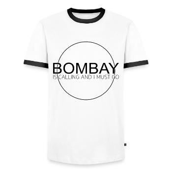 Bombay Spruch - Männer Kontrast-T-Shirt - Weiß/Schwarz - Vorne - AI Model Female 172 light (172cm) & AI Model Male 178 dark (178cm)