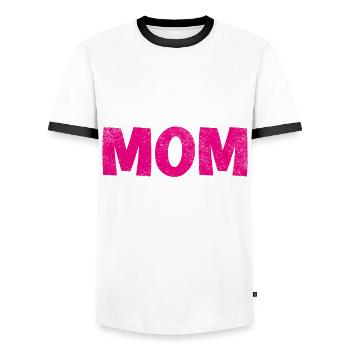 Pilot Mom comme une maman normale, mais plus cool - T-shirt contrasté Homme - blanc/noir - Devant - AI Model Female 172 light (172cm) & AI Model Male 178 dark (178cm)