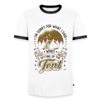 Je suis désolé pour ce que j’ai dit - T-shirt contrasté Homme - blanc/noir - Devant - AI Model Female 172 light (172cm) & AI Model Male 178 dark (178cm)