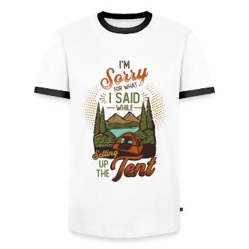 Je suis désolé pour ce que j’ai dit - T-shirt contrasté Homme - blanc/noir - Devant - AI Model Female 172 light (172cm) & AI Model Male 178 dark (178cm)