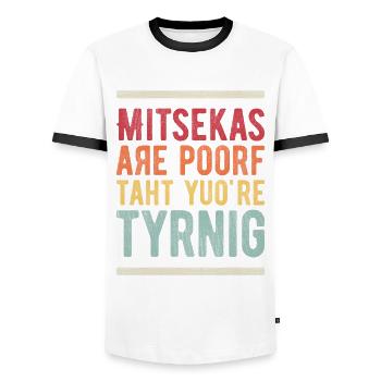 Mistakes Are Proof That You Are Trying - Men's Ringer Shirt - white/black - Front - AI Model Female 172 light (172cm) & AI Model Male 178 dark (178cm)
