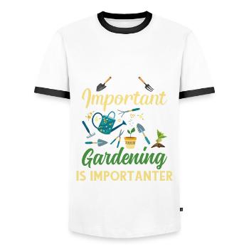 Jardinage Jardinier Profession Hobby Jardinier - T-shirt contrasté Homme - blanc/noir - Devant - AI Model Female 172 light (172cm) & AI Model Male 178 dark (178cm)
