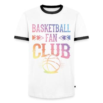 Fan Club de basket-ball - T-shirt contrasté Homme - blanc/noir - Devant - AI Model Female 172 light (172cm) & AI Model Male 178 dark (178cm)