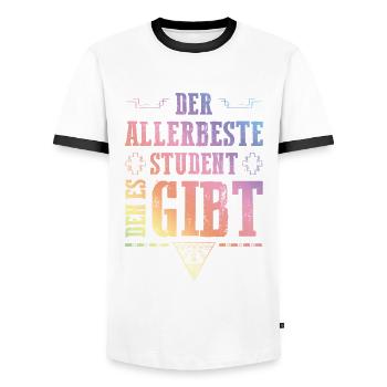 Allerbester Student - Männer Kontrast-T-Shirt - Weiß/Schwarz - Vorne - AI Model Female 172 light (172cm) & AI Model Male 178 dark (178cm)