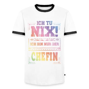 Weltbeste Chefin - Männer Kontrast-T-Shirt - Weiß/Schwarz - Vorne - AI Model Female 172 light (172cm) & AI Model Male 178 dark (178cm)