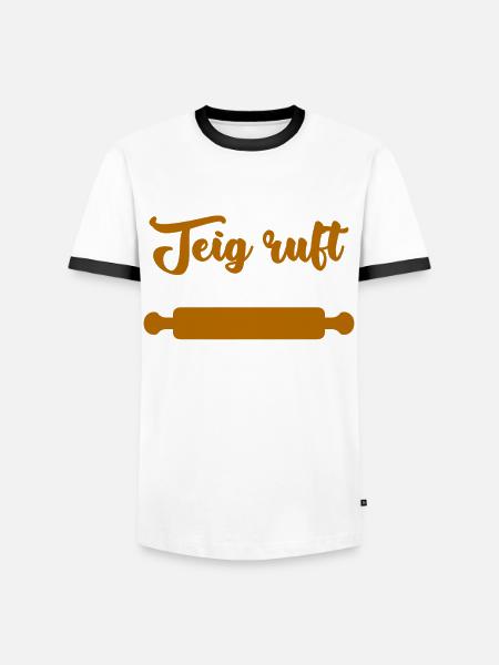 Bäcker Backen Teig kneten Bäckerei - Männer Kontrast-T-Shirt - Weiß/Schwarz