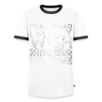 Je suis à bord de telle manière que je me sens vraiment un peu - T-shirt contrasté Homme - blanc/noir - Devant - AI Model Female 172 light (172cm) & AI Model Male 178 dark (178cm)