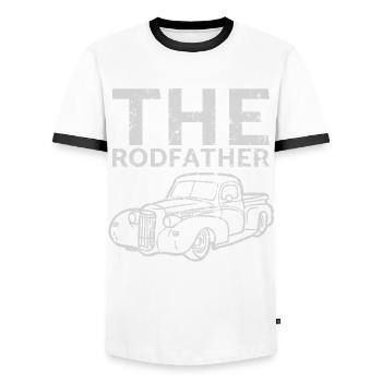 Das Rodfather-design Für Oldtimer-fans - Männer Kontrast-T-Shirt - Weiß/Schwarz - Vorne - AI Model Female 172 light (172cm) & AI Model Male 178 dark (178cm)