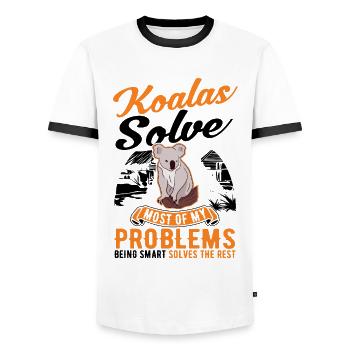 Koala Gift Koala Bear - Men's Ringer Shirt - white/black - Front - AI Model Female 172 light (172cm) & AI Model Male 178 dark (178cm)