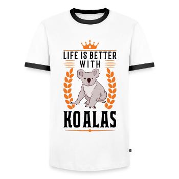 Das Leben ist besser mit einem Koala - Männer Kontrast-T-Shirt - Weiß/Schwarz - Vorne - AI Model Female 172 light (172cm) & AI Model Male 178 dark (178cm)