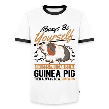 Meerschweinchen Geschenk Guinea Pig - Männer Kontrast-T-Shirt - Weiß/Schwarz - Vorne - AI Model Female 172 light (172cm) & AI Model Male 178 dark (178cm)