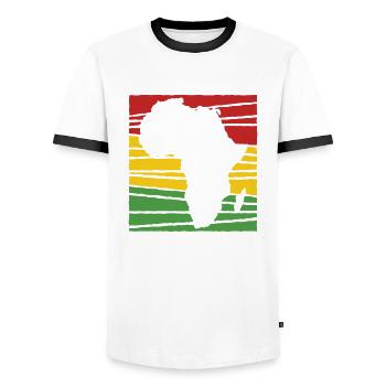 Herkunft Schwarze Geschichte Afroamerikaner - Männer Kontrast-T-Shirt - Weiß/Schwarz - Vorne - AI Model Female 172 light (172cm) & AI Model Male 178 dark (178cm)