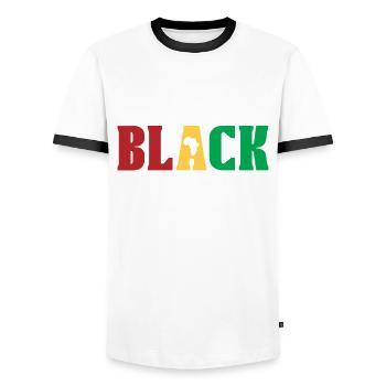 Entschuldigungslos Black History Afroamerikaner - Männer Kontrast-T-Shirt - Weiß/Schwarz - Vorne - AI Model Female 172 light (172cm) & AI Model Male 178 dark (178cm)