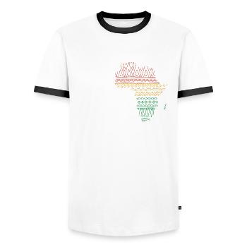 Ich Liebe Afrika Schwarze Geschichte - Männer Kontrast-T-Shirt - Weiß/Schwarz - Vorne - AI Model Female 172 light (172cm) & AI Model Male 178 dark (178cm)