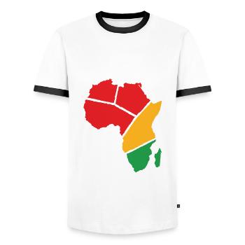 October Black History Month African Americans - Men's Ringer Shirt - white/black - Front - AI Model Female 172 light (172cm) & AI Model Male 178 dark (178cm)