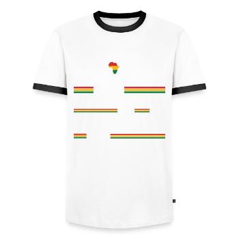 Les éducateurs noirs sont importants pour l’histoire - T-shirt contrasté Homme - blanc/noir - Devant - AI Model Female 172 light (172cm) & AI Model Male 178 dark (178cm)