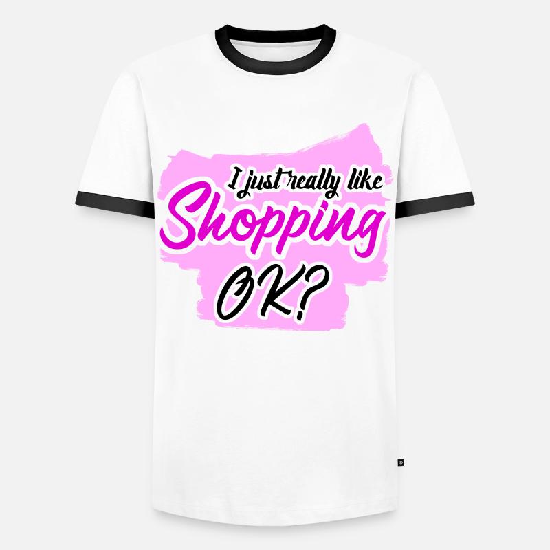 Shopping - Männer Kontrast-T-Shirt - Weiß/Schwarz